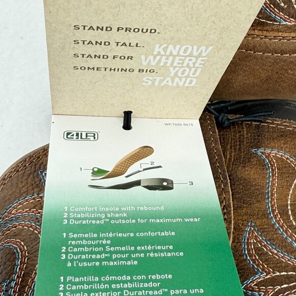 NWOB Ariat Women's Brown Leather Western Anthem Round Toe Shortie Boots Sz US 7B - Picture 11 of 13